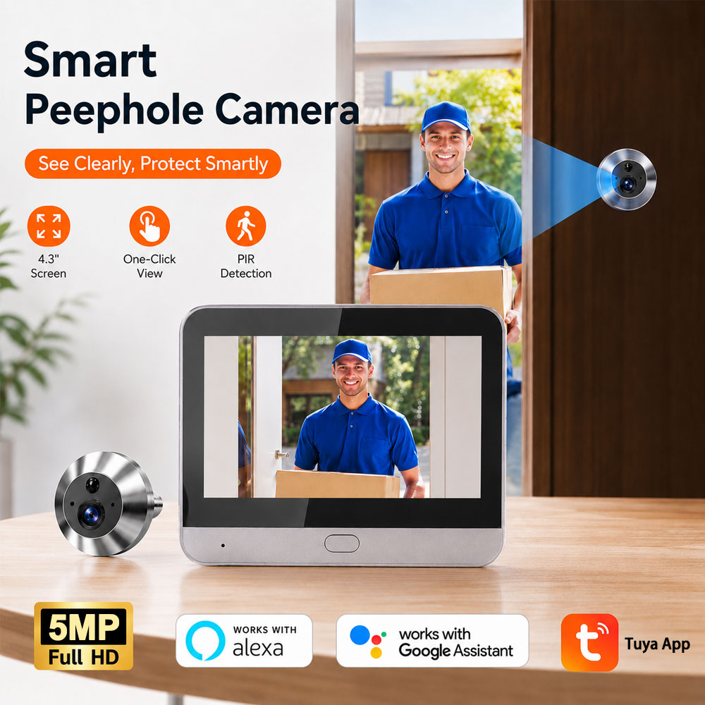 Smart Doorbell Wired - ทูยา สมาร์ท 5MP 140 ° กล้องวงจรปิดอัจฉริยะแบบดิจิตอล