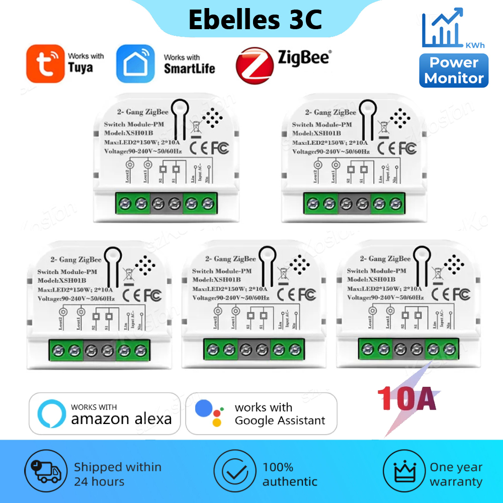 Home Automation Technology - 1/2ช่อง10A Tuya สวิตช์อัจฉริยะโมดูลสวิตช์อัจฉริยะพร้อมจอภาพกำลังไฟ kWh รีเลย์ตัวจับเวลาสมาร์ทโฮมอัตโนมัติสำหรับ Alexa