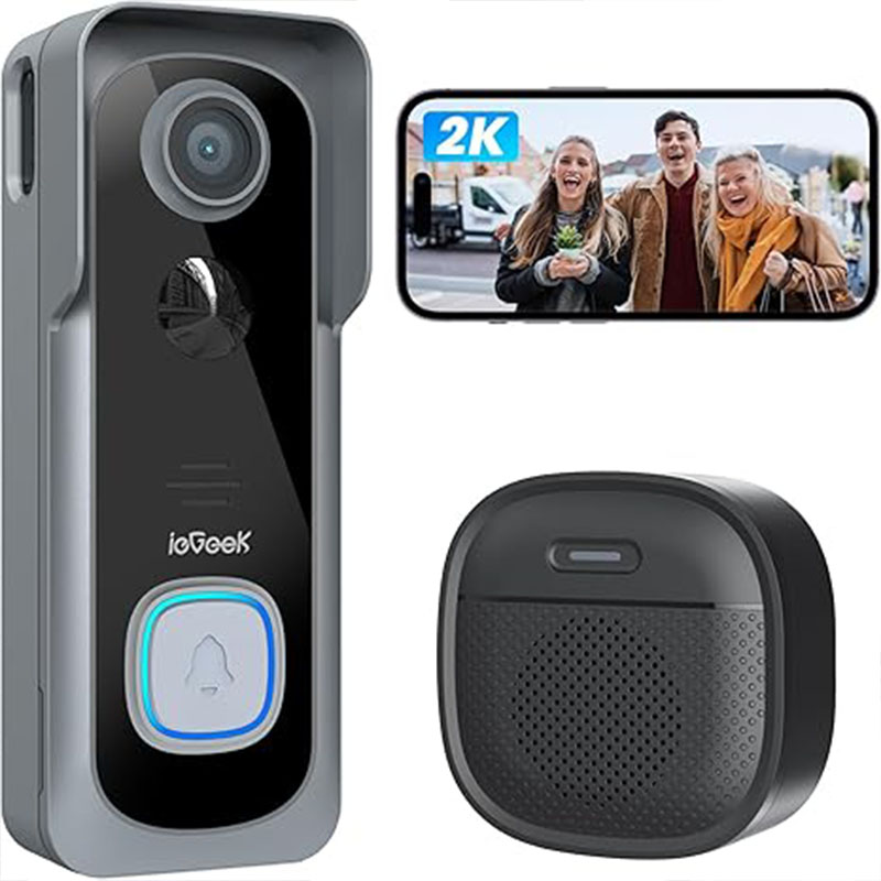 Smart Doorbell Wired - ieGeek 2K Doorbell กล้องไร้สาย - ออดวิดีโอพร้อม