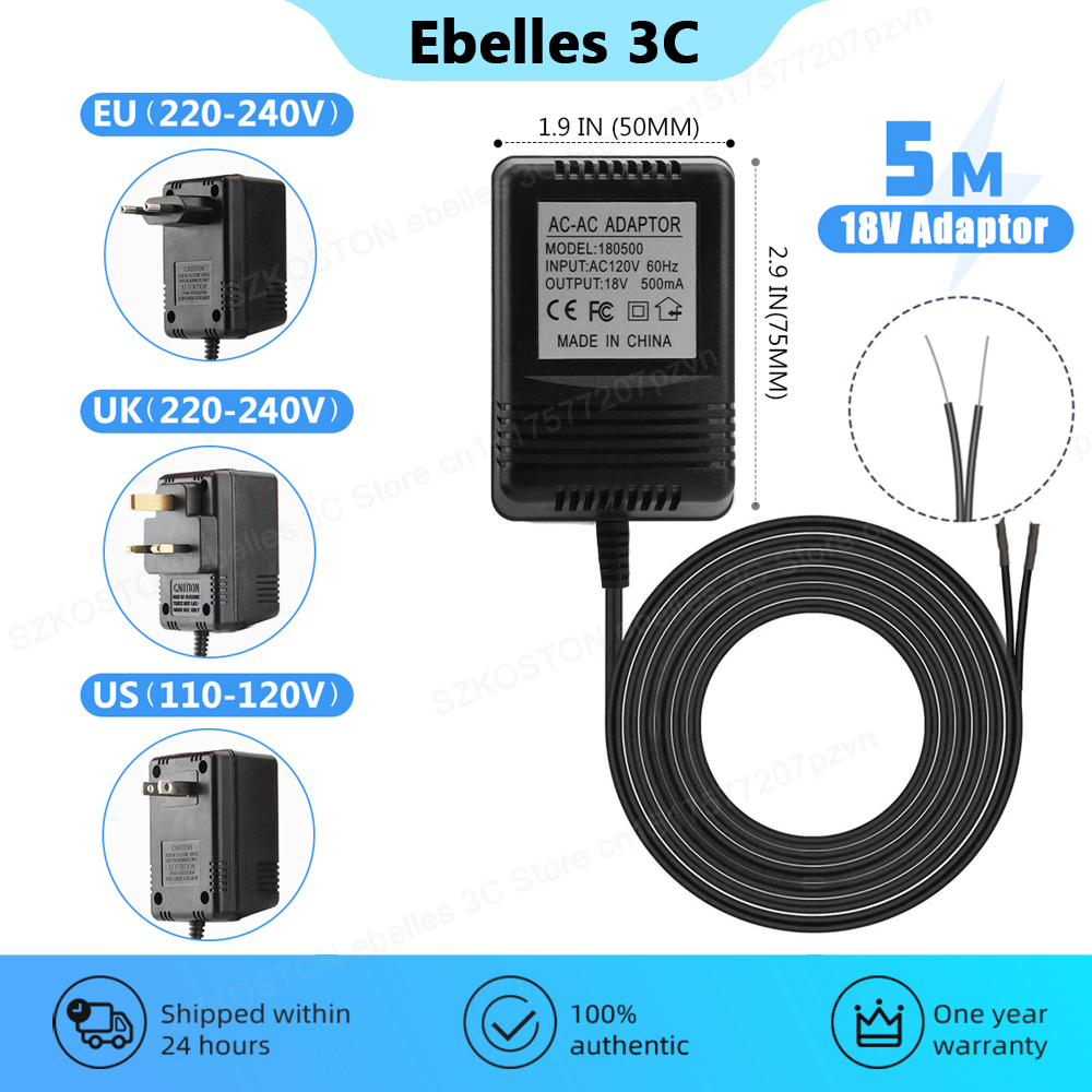 Smart Doorbell Wired - 18V AC Transformer Charger สําหรับแหวน WiFi